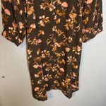 Garnet Hill Jardin Crepe Mini Dress Size XS Brown Floral Fall Boho Photo 4