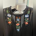 Topshop NWT Women's 3/4 Sleeve Embroidered Smock Dress Black Floral Sz 12 Photo 1