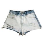 PacSun Women’s High Rise Vivi Blue Fringed Denim Shorts Photo 14