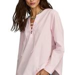 Lucky Brand NWTs Pink Stripe Poplin Lace-Up Blouse Top size small Photo 0
