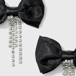 A New Day Gem Dangle with Bow Hair Barrette Set 2pc -  nwt Black Photo 2