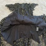 Zadig & Voltaire Zadig &‎ Voltaire Black/Gold Crepe Rool Shiny Ruffled Dress Sz S Designer Luxury Photo 10