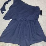 Lulus  Deep Blue One-Shoulder Romper Photo 0