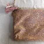 New Holiday Sparkly Cluth/Crossbody Bag Light Pink/Gold Size 5”x9” Pink Photo 2