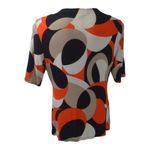 Dana Buchman  M Wrap Blouse Retro 60s Boho Graphic Print Short Sleeve Top M Photo 2