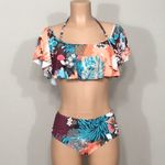 Vince Camuto Lagoon floral high waisted bikini. Large Photo 7