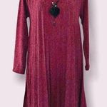 Vasna Pleated Burgundy Sweater Dress with Necklace Size M NWT Size M Photo 0
