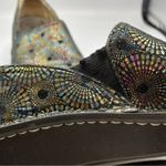 Alegria  Black Rainbow Circles Print Slip On Comfort Shoes 38 Platform Butterfly Photo 7