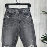 American Eagle  Distressed Gray Mom Jeans size 0 Photo 3