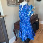 Avara Sloane Bright Blue Dress Flutter Sleeve Drawstring Cinched Waist Mini New Size XS Photo 1