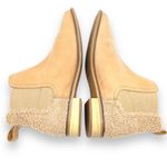Toms Ella Chelsea Boots Skip On Booties in Honey Leather Faux Shearling Size 9.5 Photo 9