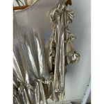 En Saison Classy Gold Shiny Mid Sleeve Blouse Size Large Photo 5