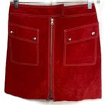 Newport News  Suede Front Zip Mini Skirt Photo 1