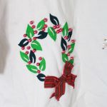 Victoria Jones Vintage 90s  Beaded Appliqué Cat Christmas 3/4 Sleeve Shirt Top Photo 3