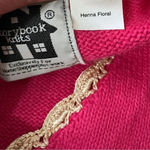 STORYBOOK KNITS Vintage Henna Floral Pink Cardigan W/ Embroidery Medium‎ NWT Photo 8