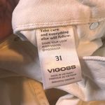 Vigoss  Stevie Crop Straight Leg Jeans Women's Size 31 Raw Hem White Denim‎ Photo 3
