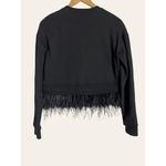 Derek Lam 10 Crosby Black Crewneck Ostrich Feather Hem Pullover Sweater Size S Photo 3