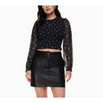 Aritzia Wilfred Tempest Smocked Chiffon Blouse Sz XS Photo 1