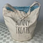 Rae Dunn  Cream Tote with Blue Interior Photo 0