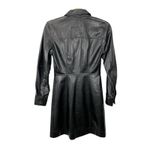 Rails NWT Ruby Faux Leather Black Mini Shirtdress Women's Size XS Long Sleeve Photo 3