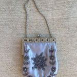 Grey Beaded Embroidered Wallet Pouch Clasp Silver Photo 0