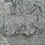 Stone Cold Fox  Tie Front Crop Top White/ Black XS Photo 4