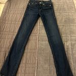 True Religion Mid rise dark wash straight leg jeans Photo 5