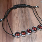 Burgundy Color Swarovski Crystal Platinum Bond Corded Bracelet Photo 0