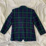 Alfred Dunner  Vintage Made in USA Navy Green Wool Plaid Gingham Blazer Coat M Photo 3