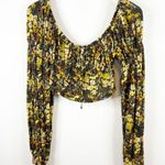 Urban Outfitters NEW Elowen Floral Cropped Blouse M Photo 1