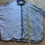 American Eagle Button Front Shirt XL Floral Stripes Patchwork Denim Linen Blend Photo 4