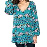 Show Me Your Mumu Teal Floral "Baby Buds" Donna Michelle Tunic Dress/Top Photo 0
