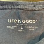 Life is Good  Crusher T Shirt Womens Large Blue Americana First Responder USA 4th Photo 2