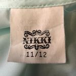 Vintage Nikki 1970s Semi Sheer Blouse Peter Pan Collar Mint Green 11/12 Photo 7