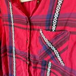 American Eagle  Outfitters Red Western Plaid Flannel Button Up Shirt Photo 4