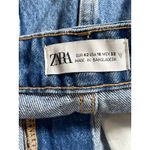 ZARA  Women's Blue Medium Wash High Waisted Wide Leg Denim Jeans Shorts Size 10 Photo 2