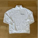 Athleta  - Forever Fleece 1/4 Zip Top in White & Navy Photo 0