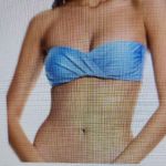 Milly  Gloss Twist Bandeau Top in Mineral Blue Size L Photo 1