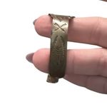 Vintage Navajo Copper Native American Etched Open Cuff Bracelet Brown Photo 4