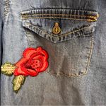 Black Label  Embroidered Appliqué Long Sleeve Button-down Shirt size small Photo 3