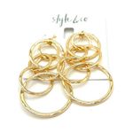 Style & Co Hammered Link Statement Earrings in Gold MSRP $20 NWT Photo 1