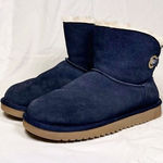 Koolaburra by Ugg  Remley Navy Blue Suede Sherpa Mini Ankle Boots~10~  Photo 0