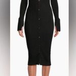 Reiss NWOT  Avery Rib Knit Body Con casual Midi-Dress in Black sz  M Photo 0