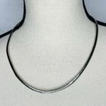 Sterling Silver 925 Flat Omega Choker Collar Necklace 19.5” Italy Photo 0