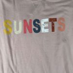 C & C California Womens XL Pink Chrissy Graphic Sunsets Knit Top‎ Long Sleeve Photo 2