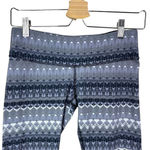 Alo Yoga Cropped Leggings Fair Isle Geometric Print Stretch Gray Size Small Photo 1