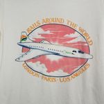 Rails ‎ Around The World Airplane Graphic Tee Crew Neck Cotton Casual Top Photo 1
