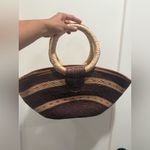 Source Unknown Artesanal‎ Handcrafted Brown and Tan Woven Hand Bag Purse Photo 2