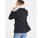 NWOT On 34th Women's Metallic Plaid Tweed Blazer Black SZ Photo 5