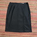 90s VTG CALIFORNIA CONCEPTS BLACK PINSTRIPE PENCIL SKIRT FRONT SLIT Photo 0